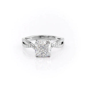 The Angelina Set With A 2.5 Carat Cushion Lab Diamond