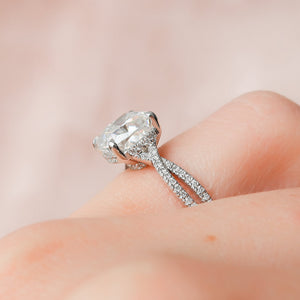 The Angelina Set With A 2 Carat Cushion Moissanite