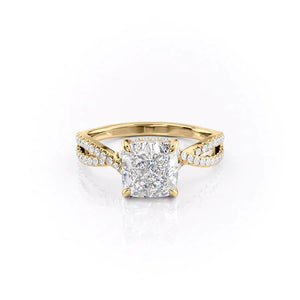 The Angelina Set With A 2 Carat Cushion Moissanite