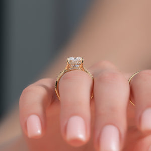 The Angelina Set With A 2 Carat Cushion Moissanite