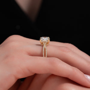 The Angelina Set With A 2 Carat Cushion Moissanite