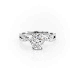 The Angelina Set With A 1 Carat Elongated Cushion Lab Diamond