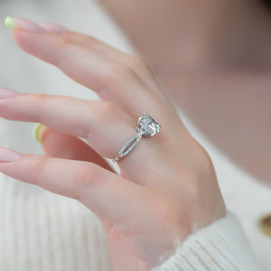 The Angelina Set With A 2 Carat Elongated Cushion Moissanite