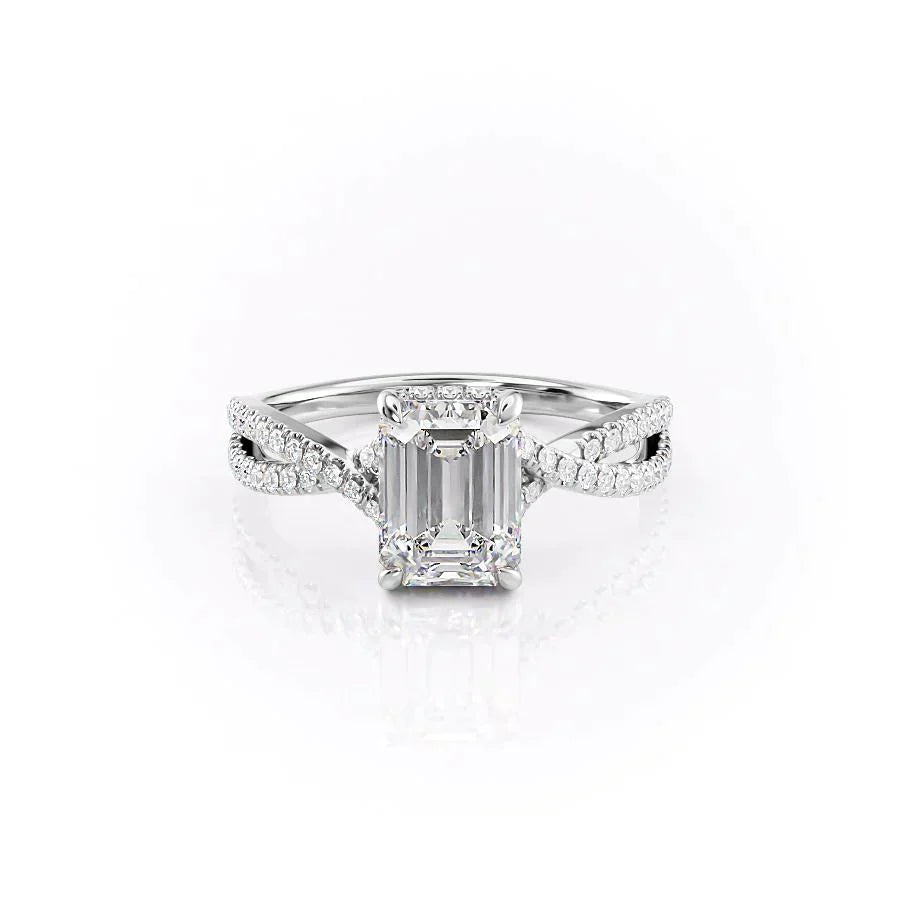 The Angelina Set With A 2.5 Carat Emerald Lab Diamond