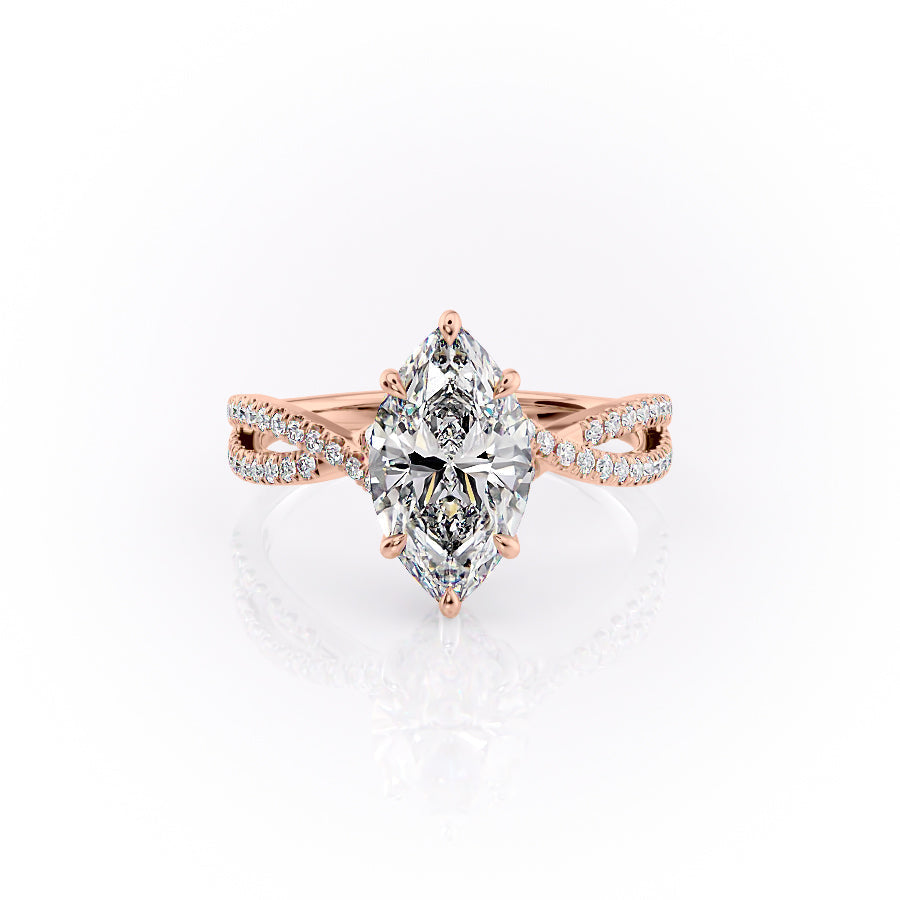 The Angelina Set With A 2 Carat Marquise Moissanite