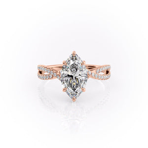 The Angelina Set With A 3 Carat Marquise Moissanite