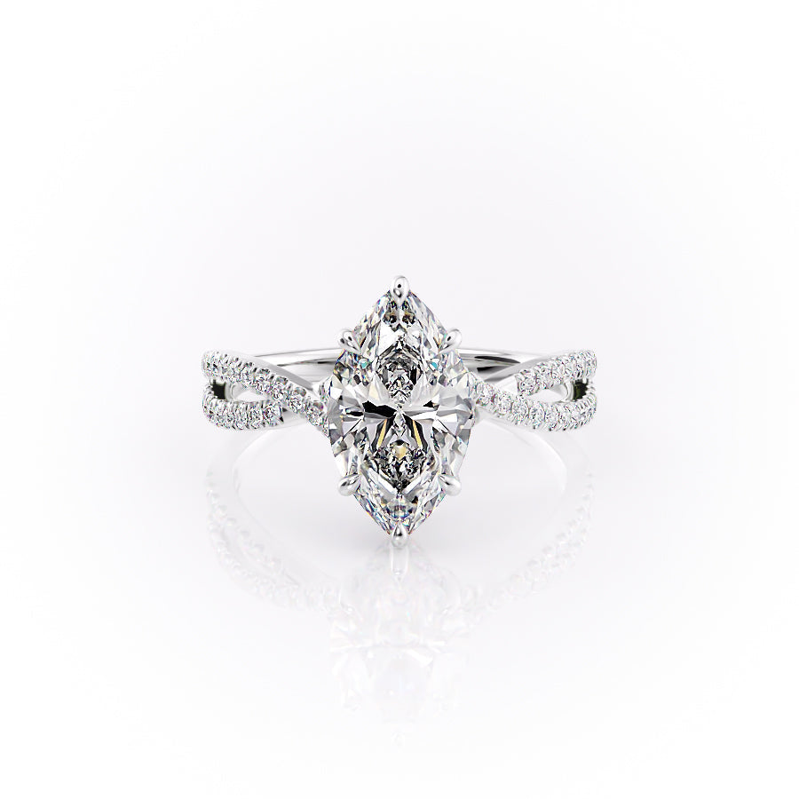 The Angelina Set With A 1 Carat Marquise Lab Diamond