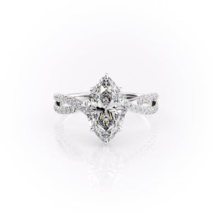 The Angelina Set With A 3 Carat Marquise Lab Diamond