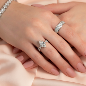 The Angelina Set With A 1 Carat Marquise Lab Diamond