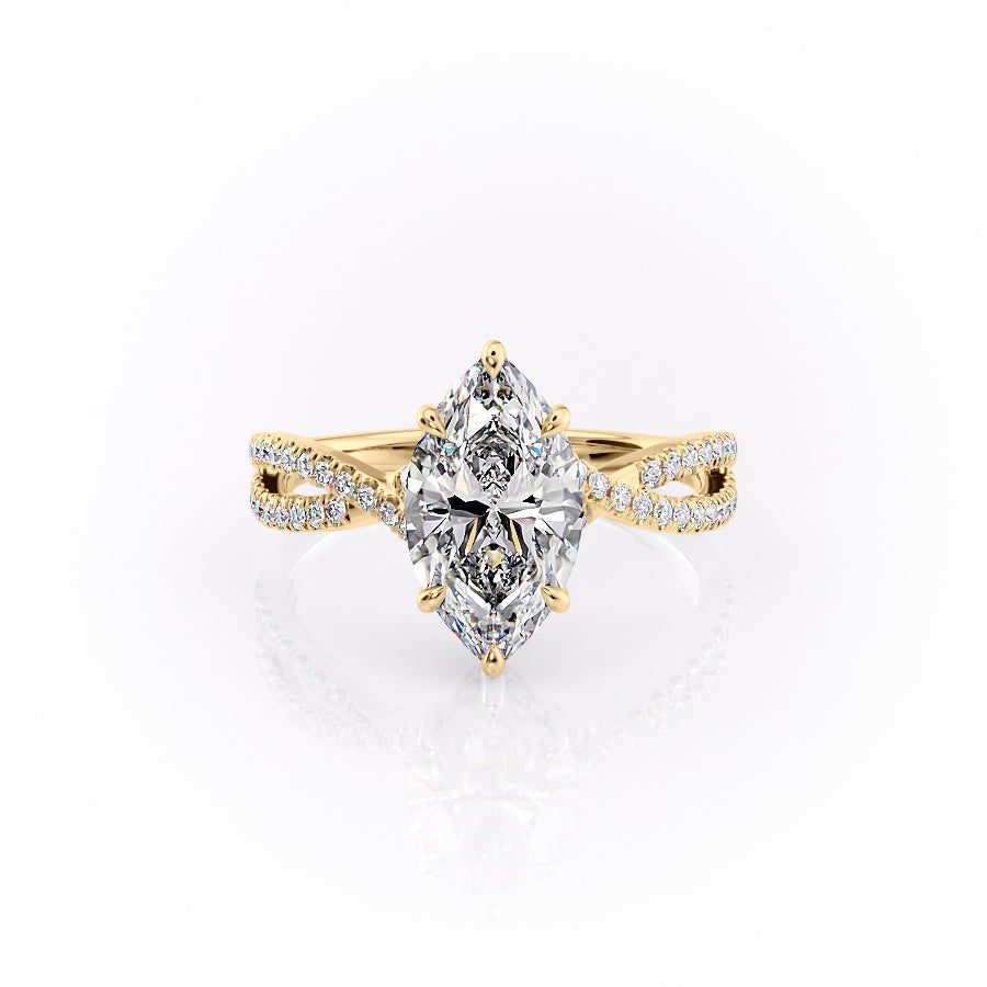The Angelina Set With A 2 Carat Marquise Lab Diamond