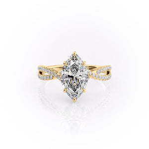 The Angelina Set With A 2.5 Carat Marquise Lab Diamond