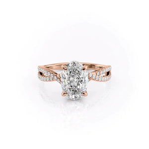The Angelina Set With A 2 Carat Oval Moissanite