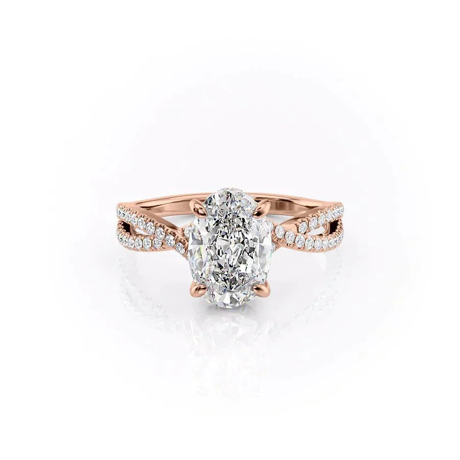The Angelina Set With A 1 Carat Oval Moissanite
