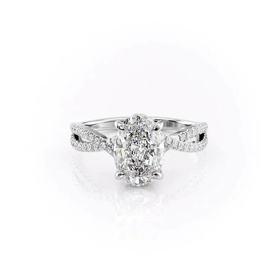 The Angelina Set With A 1.5 Carat Oval Lab Diamond
