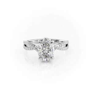 The Angelina Set With A 2.5 Carat Oval Moissanite