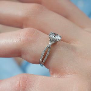 The Angelina Set With A 3.5 Carat Oval Moissanite