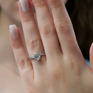 The Angelina Set With A 3.5 Carat Oval Moissanite