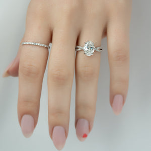 The Angelina Set With A 3.5 Carat Oval Moissanite