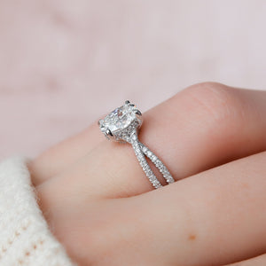 The Angelina Set With A 3.5 Carat Oval Moissanite