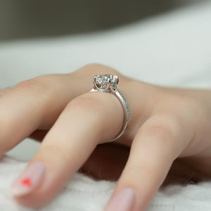 The Angelina Set With A 3.5 Carat Oval Moissanite