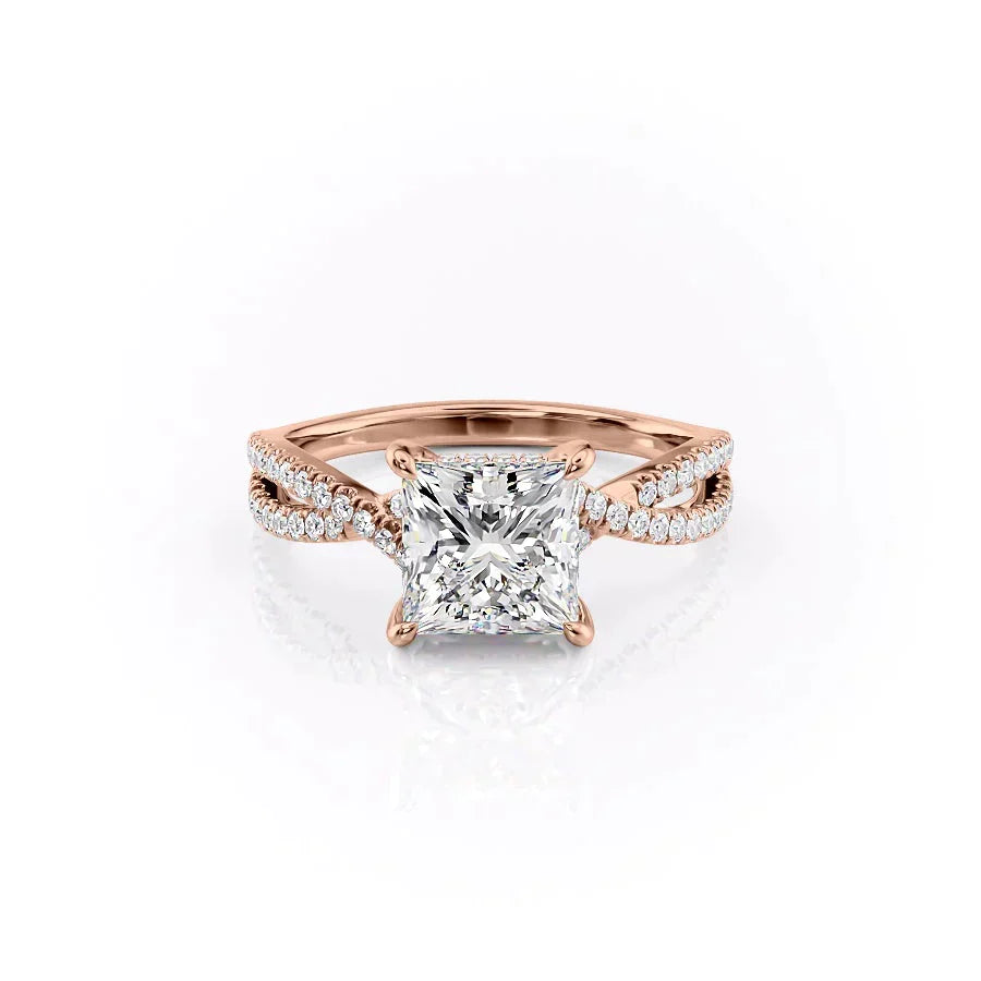 The Angelina Set With A 2 Carat Princess Moissanite