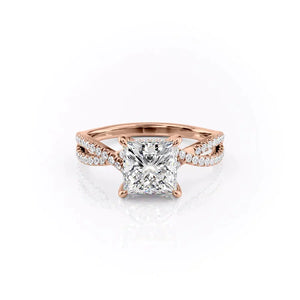 The Angelina Set With A 1.5 Carat Princess Moissanite