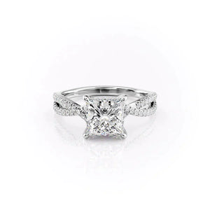 The Angelina Set With A 2.5 Carat Princess Moissanite