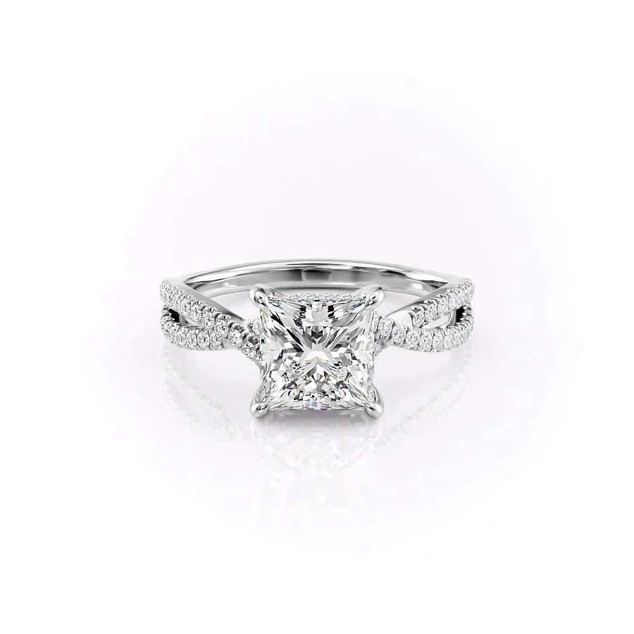 The Angelina Set With A 3.5 Carat Princess Moissanite