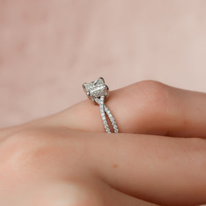 The Angelina Set With A 2 Carat Princess Lab Diamond