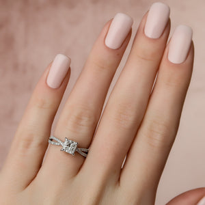 The Angelina Set With A 2 Carat Princess Lab Diamond