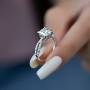 The Angelina Set With A 2 Carat Princess Lab Diamond