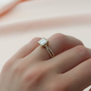 The Angelina Set With A 1.5 Carat Princess Lab Diamond