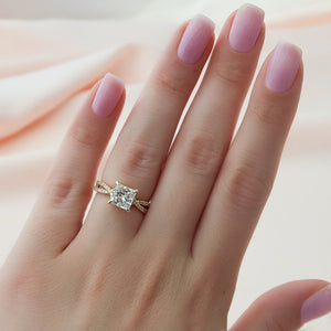 The Angelina Set With A 1.5 Carat Princess Lab Diamond