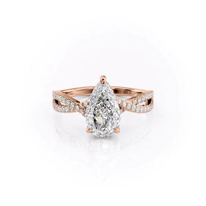 The Angelina Set With A 3.5 Carat Pear Moissanite