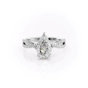 The Angelina Set With A 1 Carat Pear Moissanite