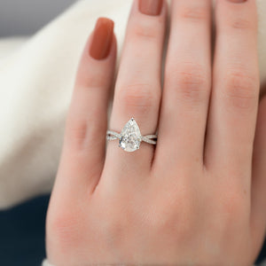 The Angelina Set With A 1.5 Carat Pear Lab Diamond