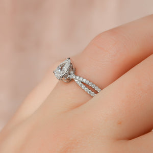 The Angelina Set With A 1.5 Carat Pear Lab Diamond