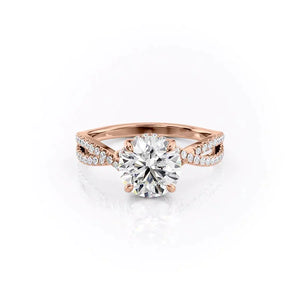 The Angelina Set With A 3 Carat Round Lab Diamond