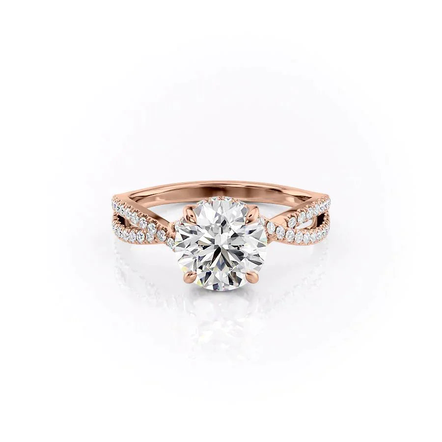 The Angelina Set With A 1 Carat Round Moissanite