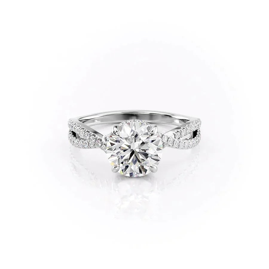 The Angelina Set With A 2.5 Carat Round Lab Diamond