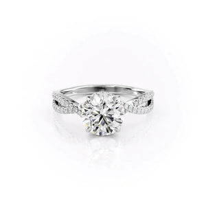 The Angelina Set With A 3.5 Carat Round Moissanite
