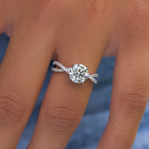 The Angelina Set With A 1 Carat Round Moissanite