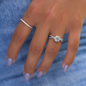 The Angelina Set With A 1 Carat Round Moissanite