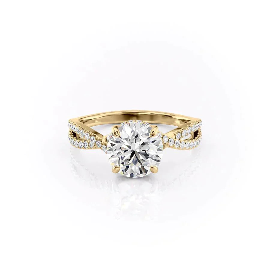 The Angelina Set With A 1 Carat Round Moissanite