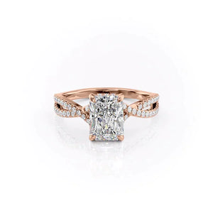 The Angelina Set With A 2 Carat Radiant Moissanite
