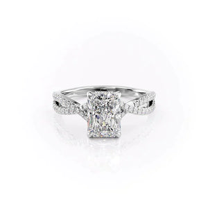 The Angelina Set With A 4.5 Carat Radiant Moissanite