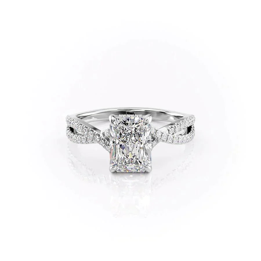 The Angelina Set With A 2.5 Carat Radiant Lab Diamond
