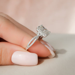 The Angelina Set With A 1.5 Carat Radiant Lab Diamond