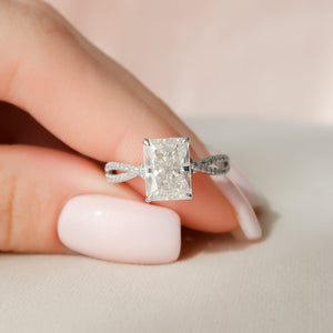 The Angelina Set With A 1.5 Carat Radiant Lab Diamond