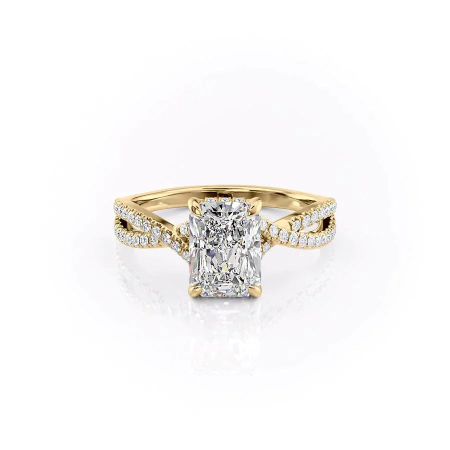 The Angelina Set With A 1 Carat Radiant Lab Diamond